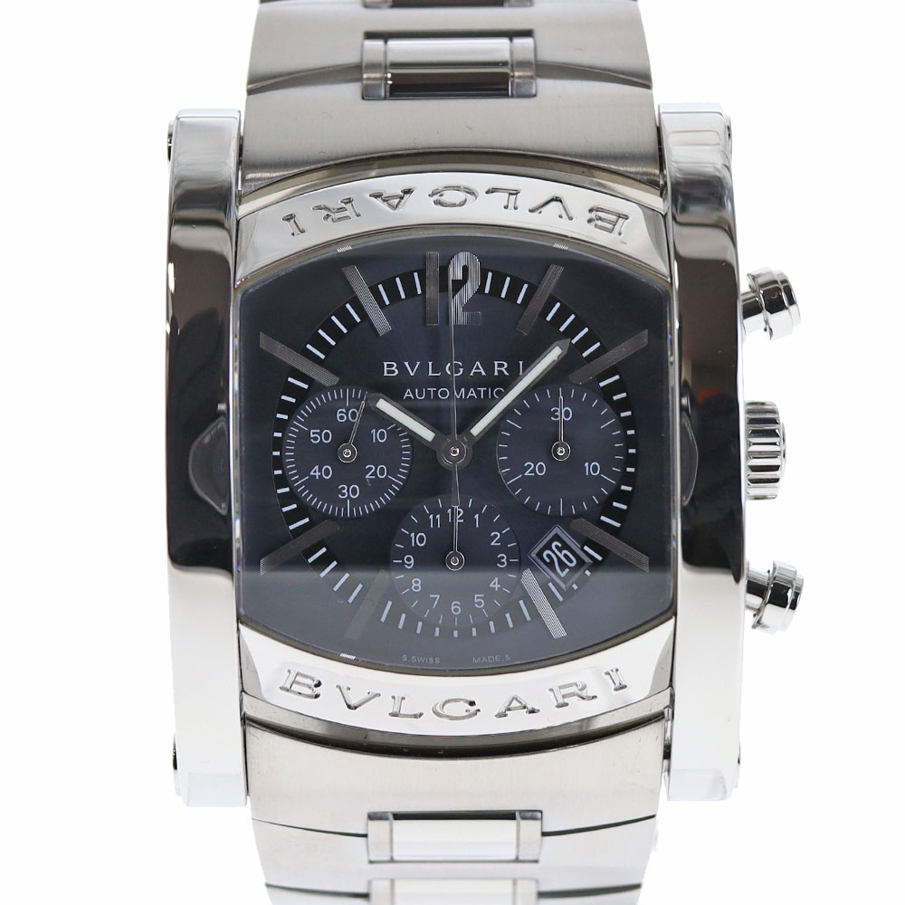 ブルガリ Bvlgari AA44SCH （AA44C14SSDCH）アショーマ クロノグラフ  ブルー 【中古】
