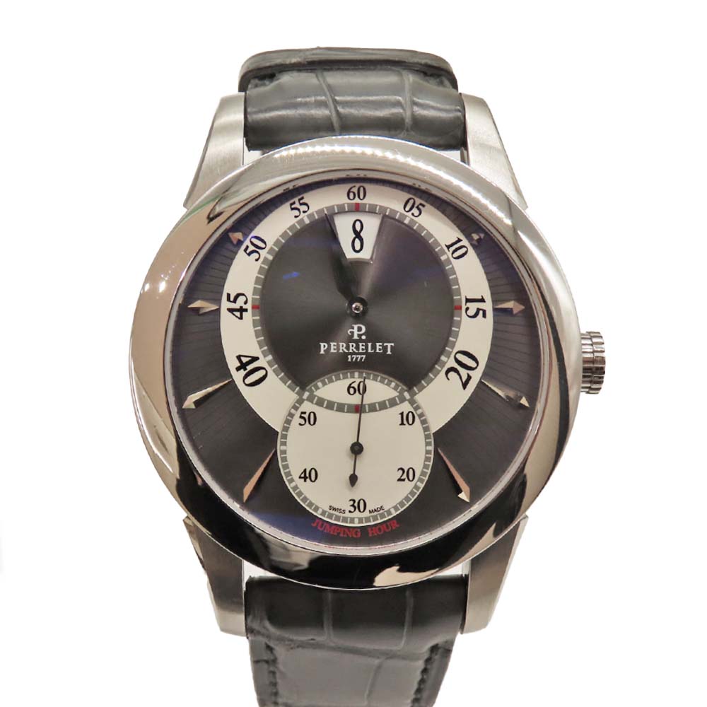 ペルレ PERRELET A1037-2 ジャンピングアワー グレー 【中古】