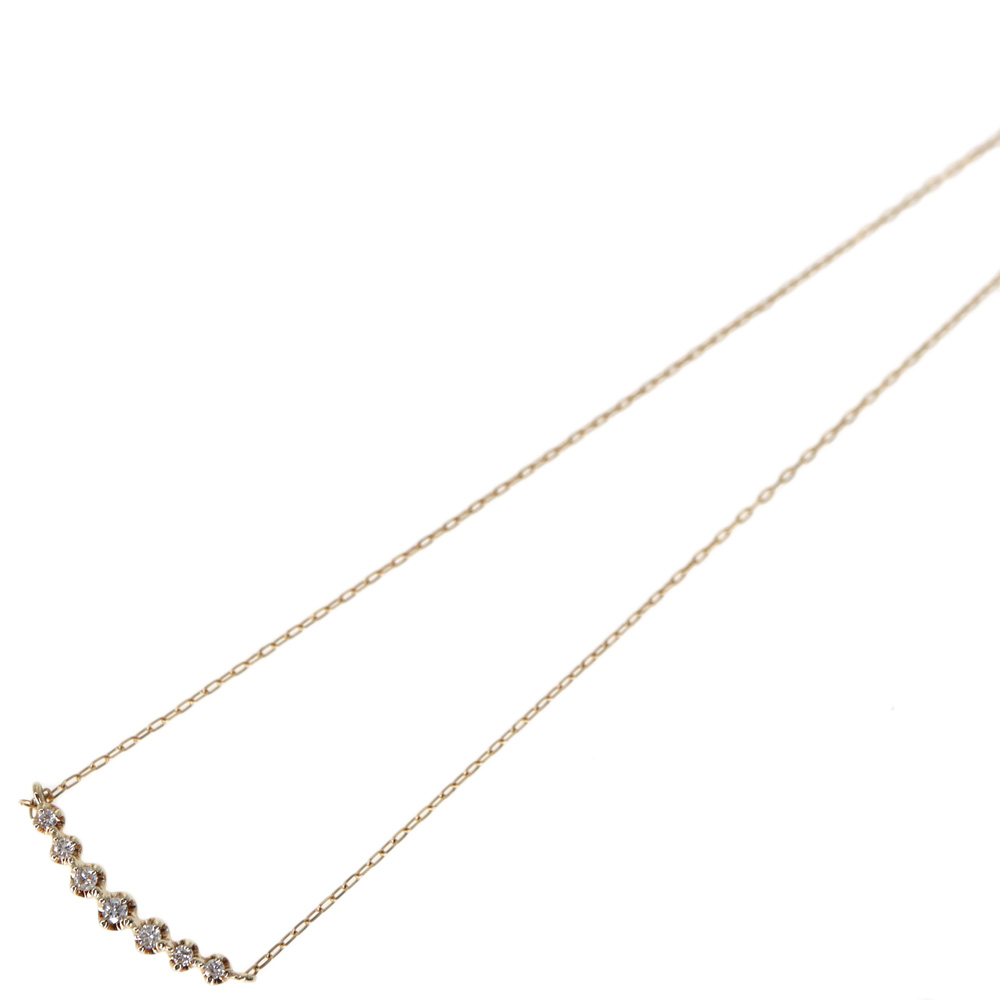 K10YG 10金イエローゴールド ダイヤモンド ネックレス 【中古】