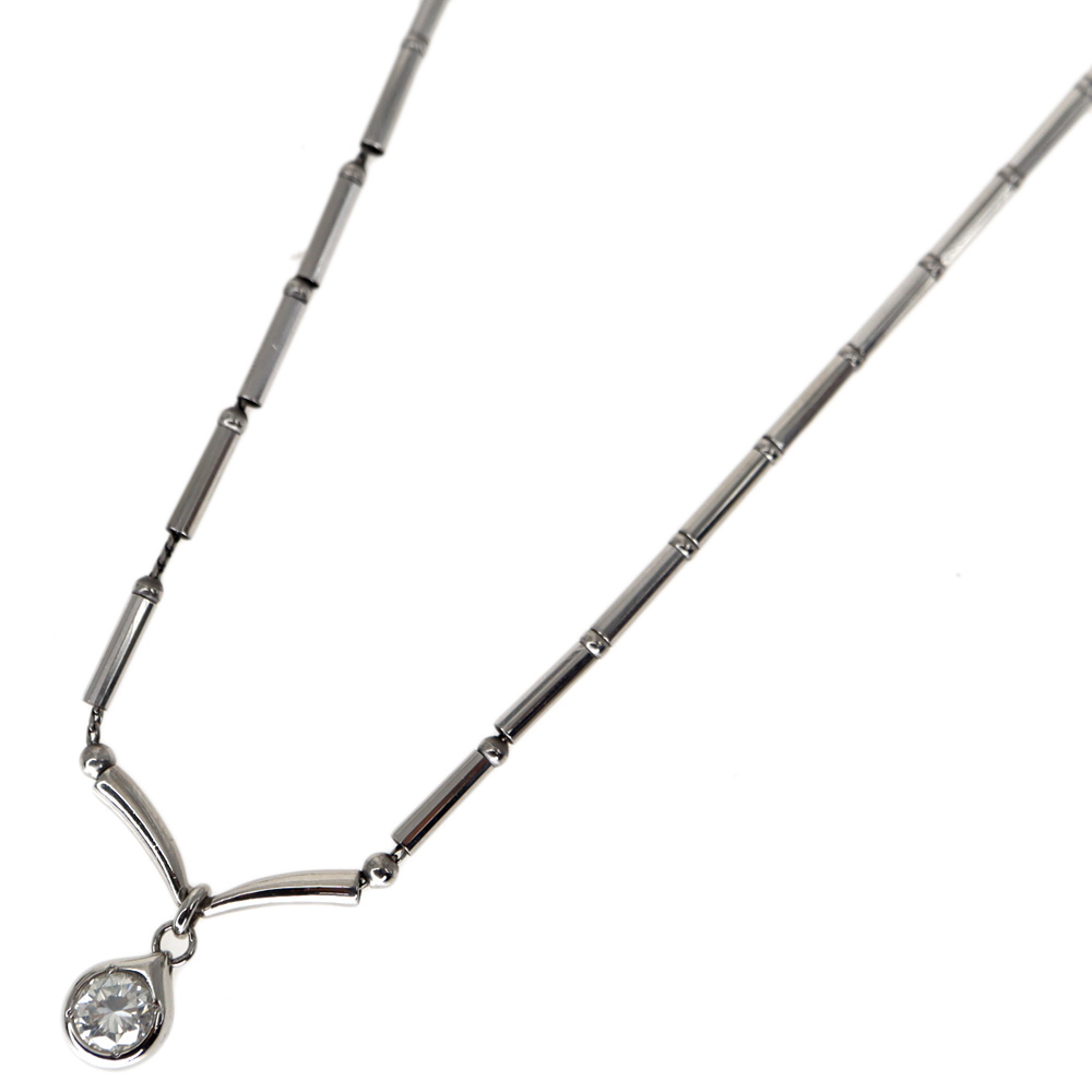 Pt850 プラチナ850 Pt900 プラチナ900 ダイヤモンド ネックレス シルバー【中古】