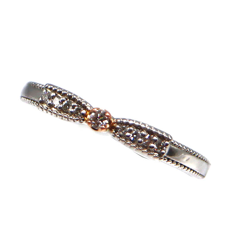 K18 Pt950 D0.06ct リング 指輪 ゴールド プラチナ ダイヤモンド レディース 【中古】