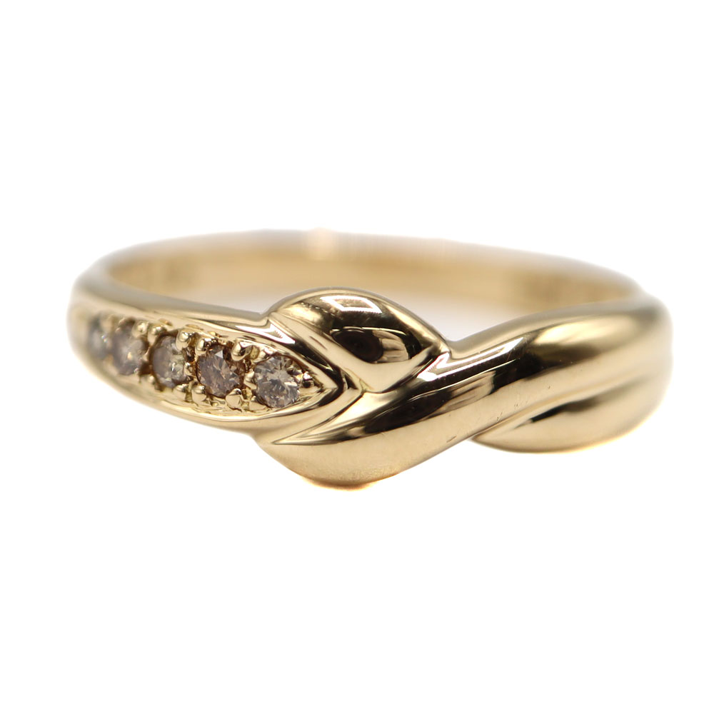 K18 18金 D0.08ct リング ダイヤモンド 指輪 ジュエリー レディース【中古】