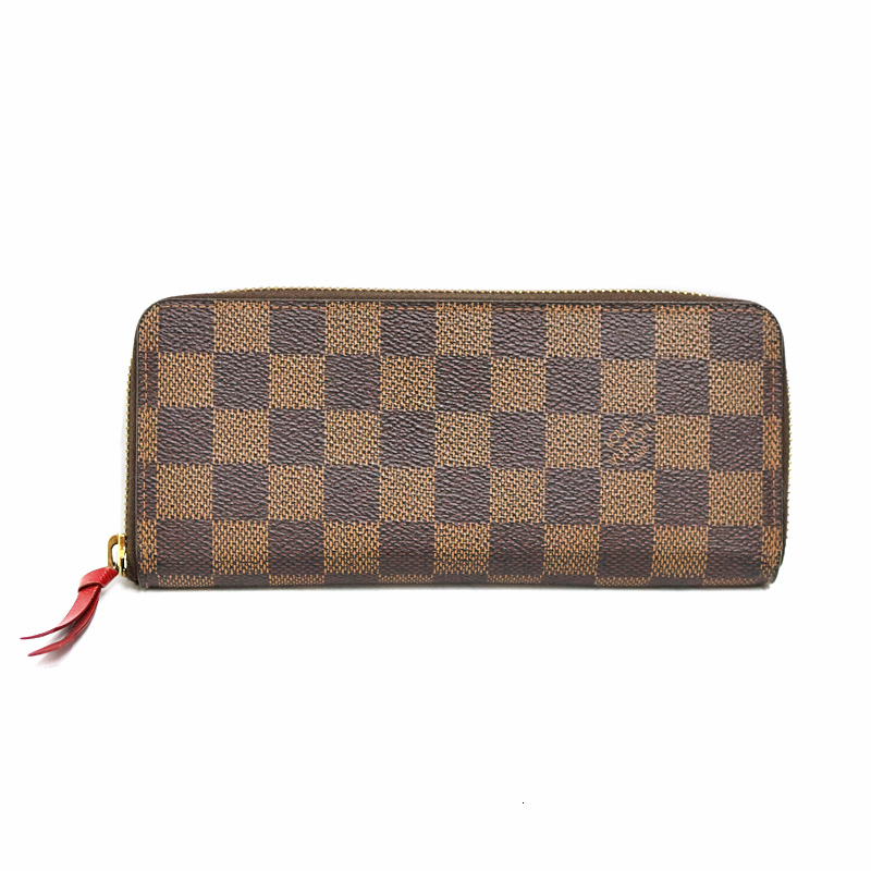ルイヴィトン Louis vuitton M60534 ポルトフォイユ・クレマンス レディース PVC ブラウン×レッド【中古】