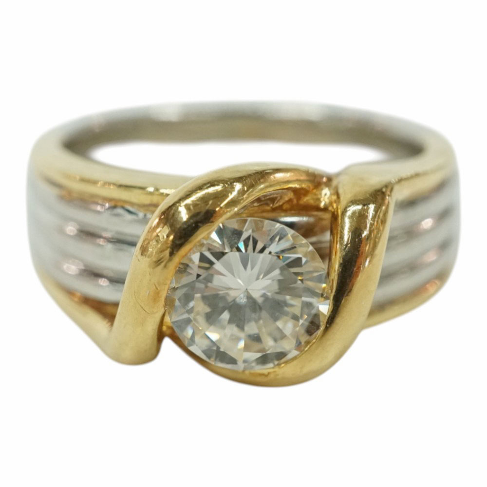 K18 Pt900 18金 プラチナ  ダイヤモンド1.20ct リング アクセサリー 指輪【中古】