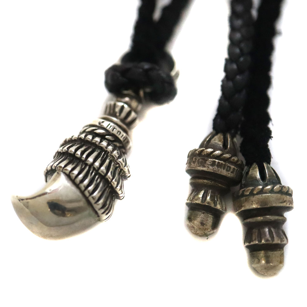 クロムハーツ Chrome hearts 2351-304-0600-9100 クロ―トップネックレス SV925 シルバー レザー 【中古】