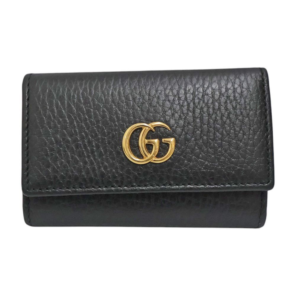 グッチ Gucci 456118 6連キーケース 小物 ユニセックス レザー ブラック【中古】