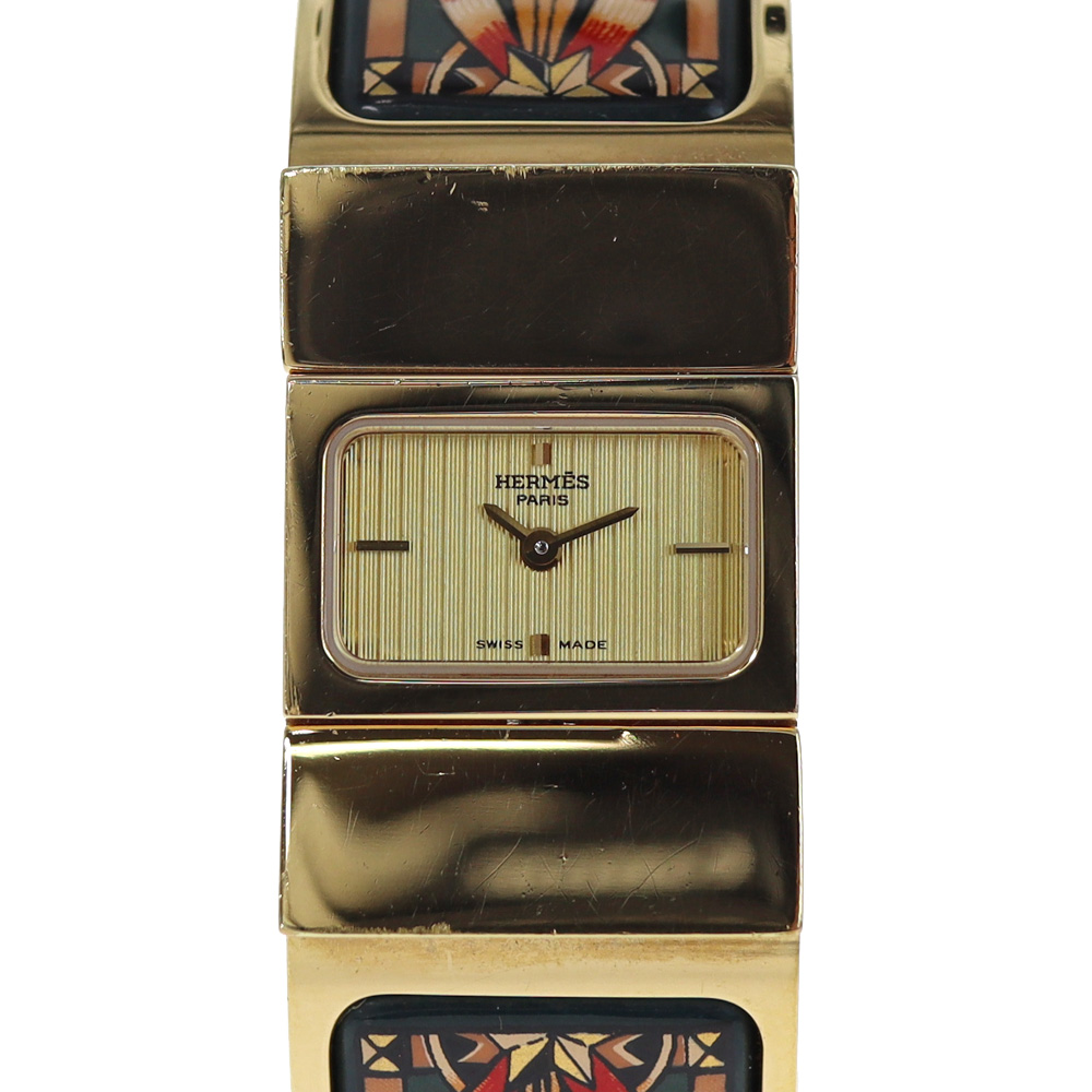 エルメス Hermes LO1.210 ロケ ゴールド 七宝焼き 【中古】