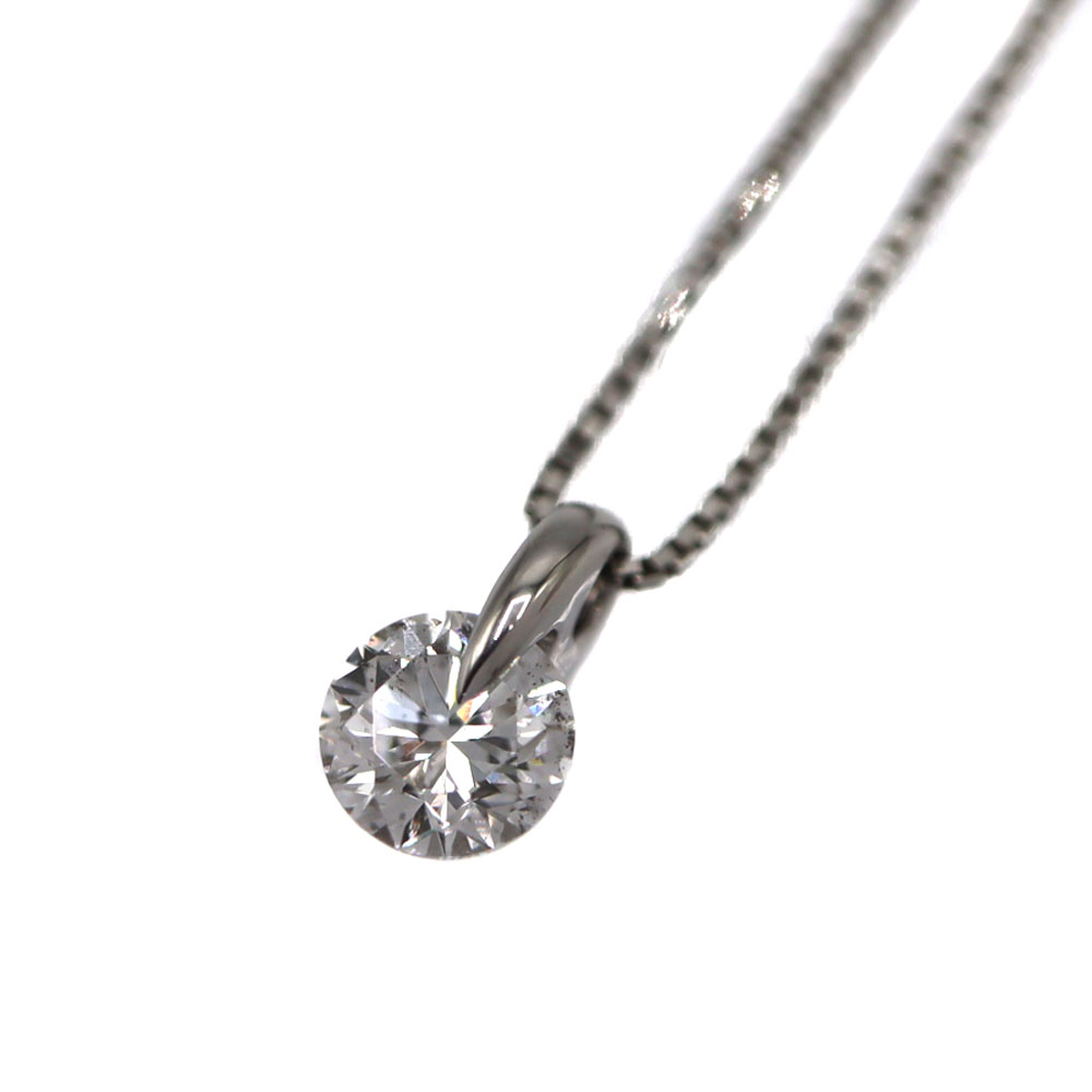 Pt850Pt900 一粒ダイヤモンド ネックレス ジュエリー プラチナ レディース アクセサリー 【中古】