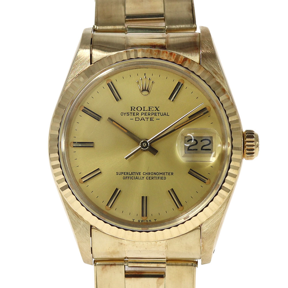 ロレックス Rolex 15037 オイスターパーペチュアルデイト シャンパンゴールド【中古】