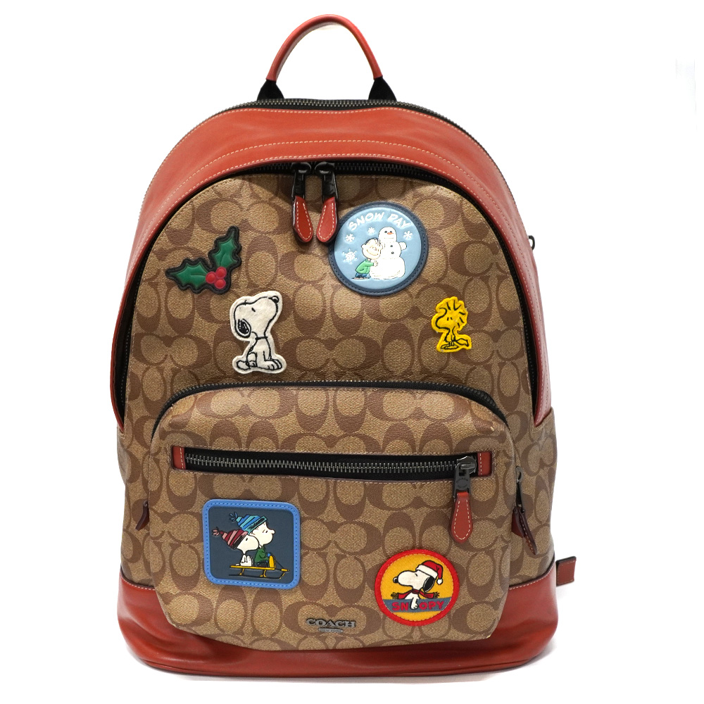 コーチ Coach CE487 スヌーピーコラボ バックパック リュック 【中古】
