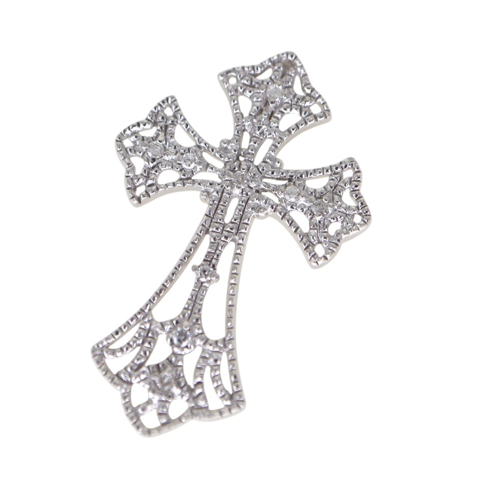 【質屋査定済】K18WG 天然ダイヤモンド クロス ペンダントトップ2.00ct 質屋かんてい局オンラインショップ / 春日井店 K18WG 18金ホワイト