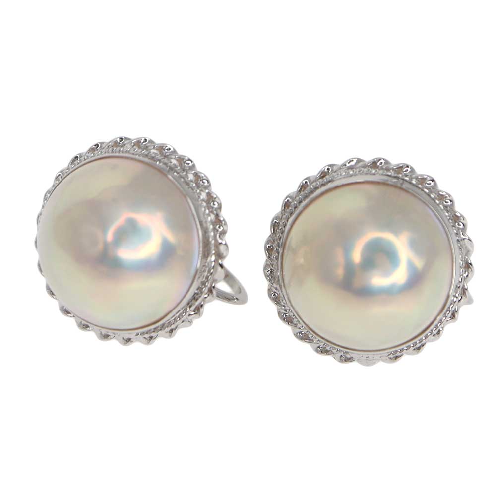 K14 WG パール イヤリング 中古品 Pearl あこや真珠 本真珠 14金 