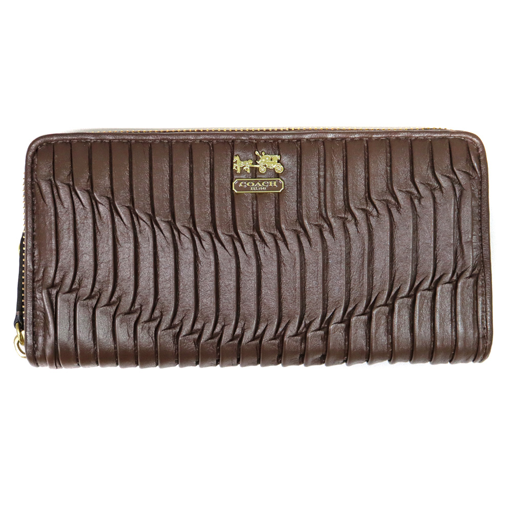 F73134 ファッション COACH ブラウンレザー長財布 