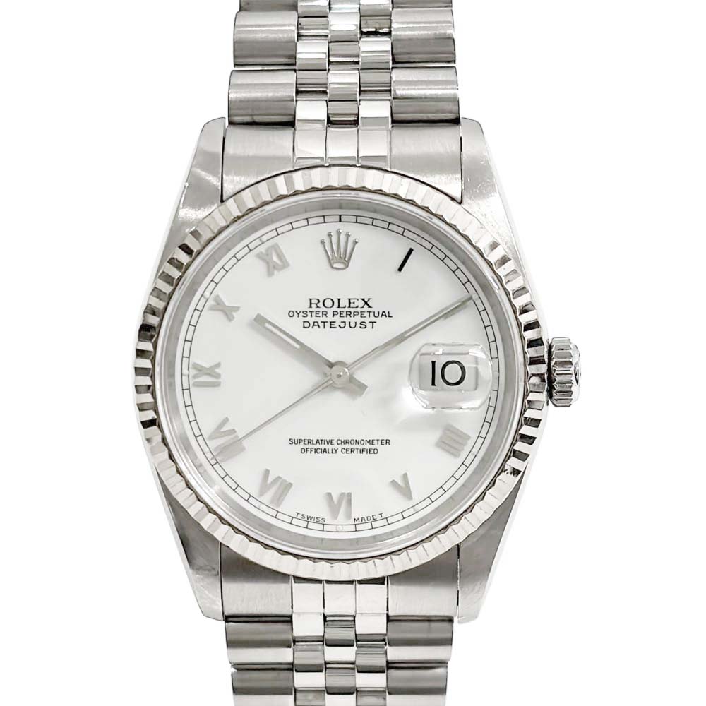 ロレックス ROLEX 16234 デイトジャスト ホワイト メンズ 【中古】