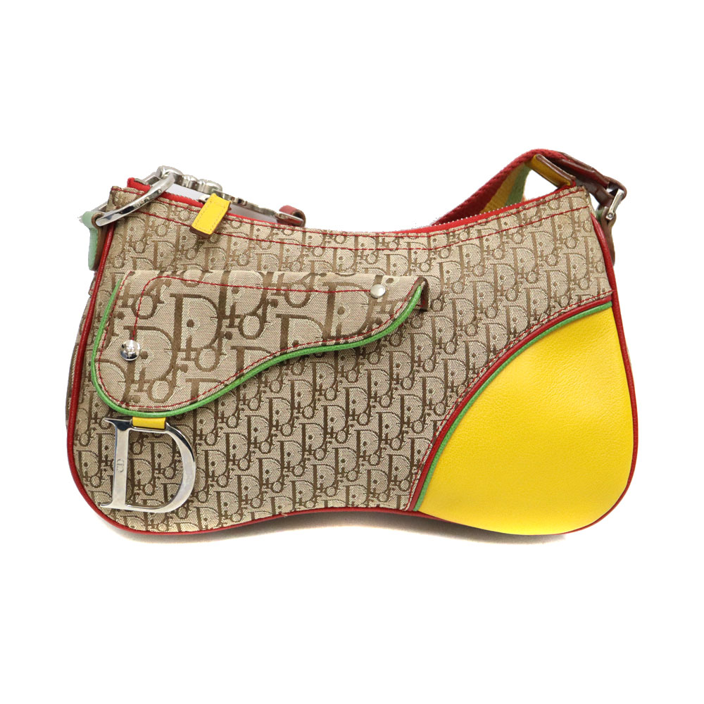 クリスチャンディオール Christian Dior サドルバッグ ラスタライン ショルダーバッグ【中古】