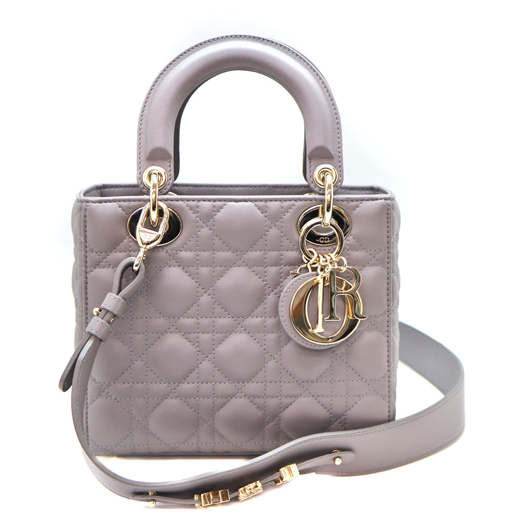ディオール Dior レディーディオール MY ABCDior バッグスモール 鞄 グレー 【中古】