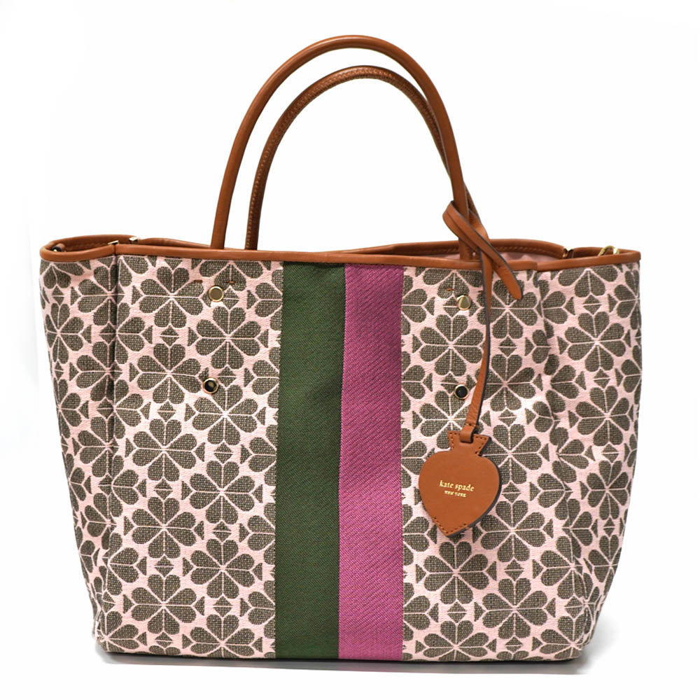 ケイトスペード Kate spade トートバッグ PXRUB289 スペード フラワー ジャカード ストライプ エブリシング ミディアム トート バッグ ☆新品☆kate spade アイボリートートバッグ Kate spade(ケイト