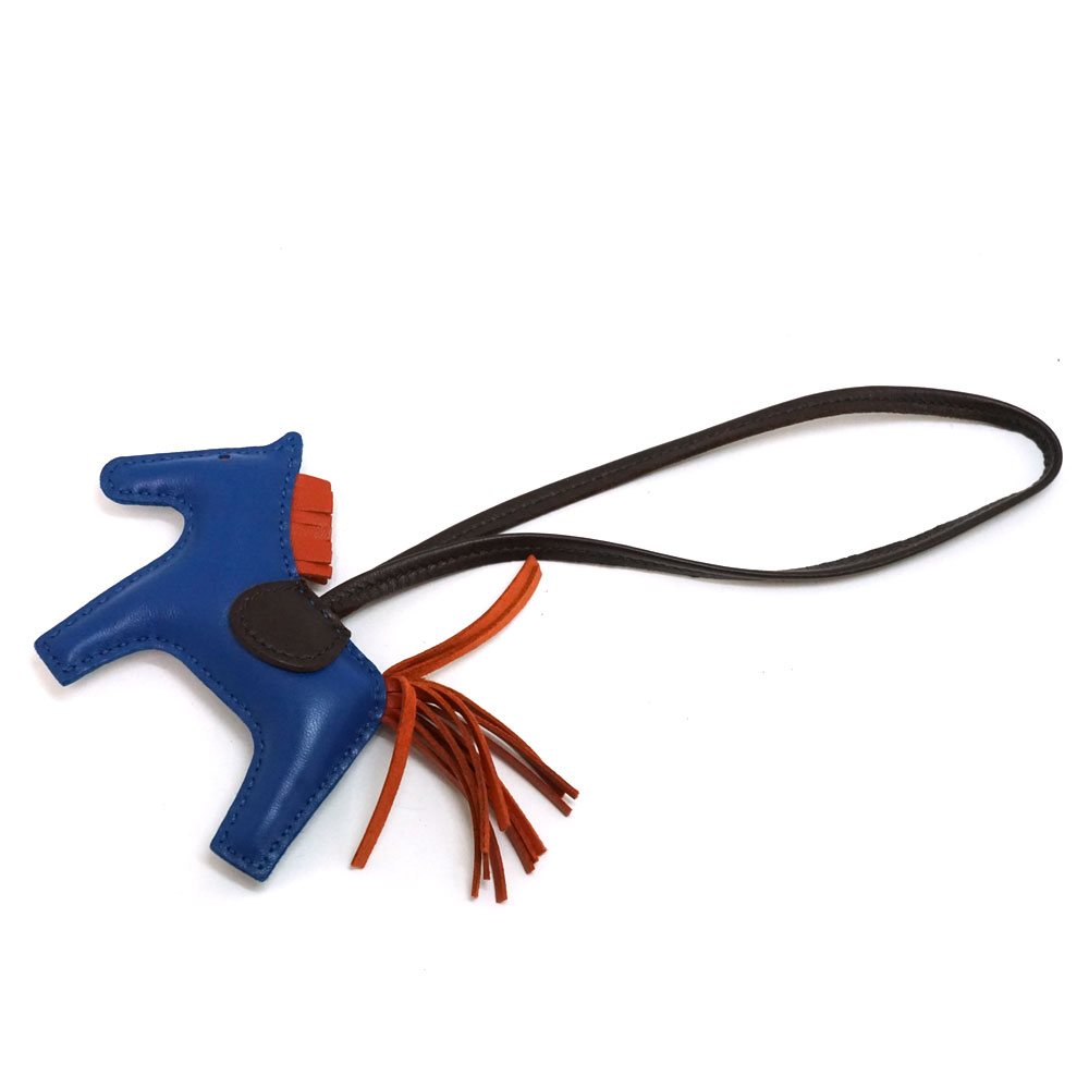 エルメス Hermes ロデオチャームPM バッグチャーム ブルー【中古】