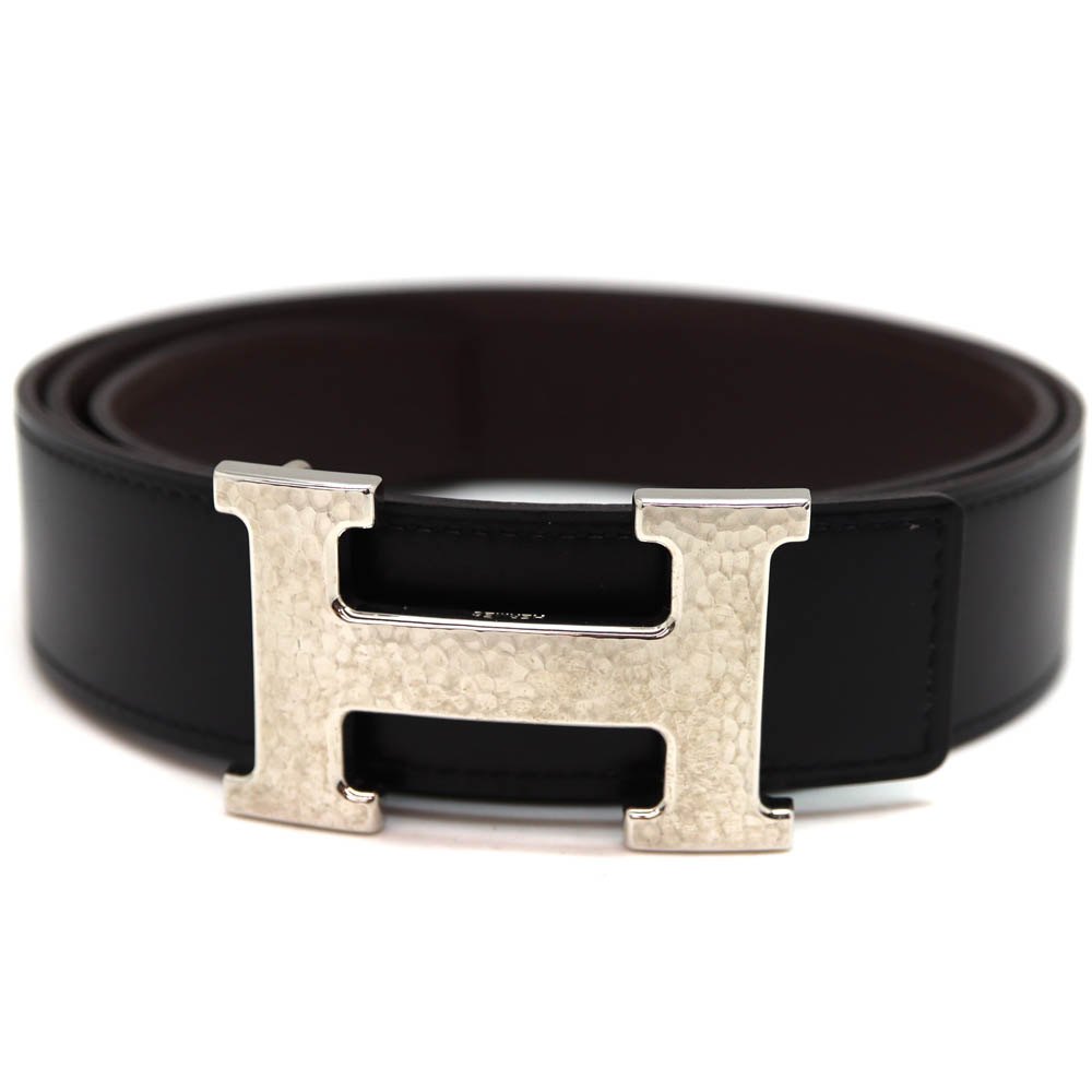 エルメス Hermes Hベルト コンスタンスベルト 金具シルバー ブラック ブラウン 【中古】