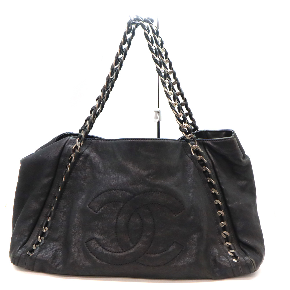 シャネル Chanel A33378 ラグジュアリライントートバッグ トートバッグ ブラック レザー【中古】