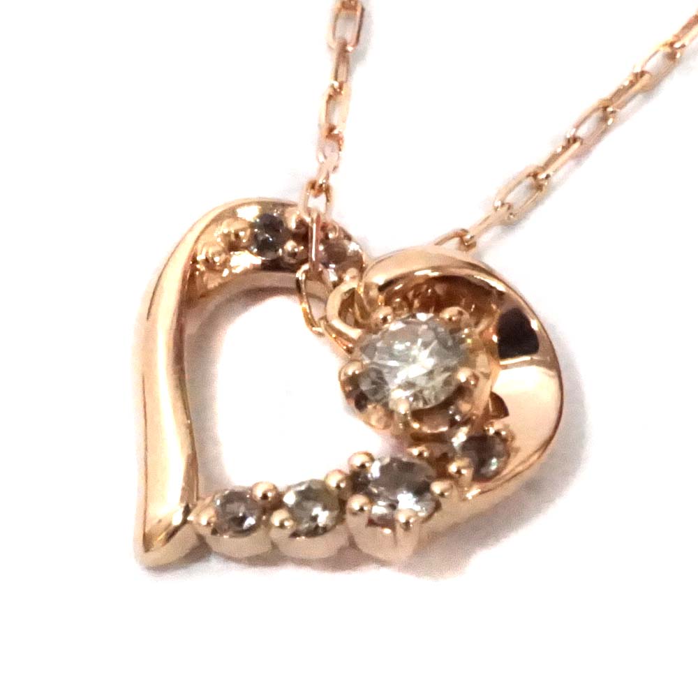 4℃ ハート ネックレス k10 未使用 4℃(ヨンドシー) / K10/ハートネックレス/--/トップ有/レディース