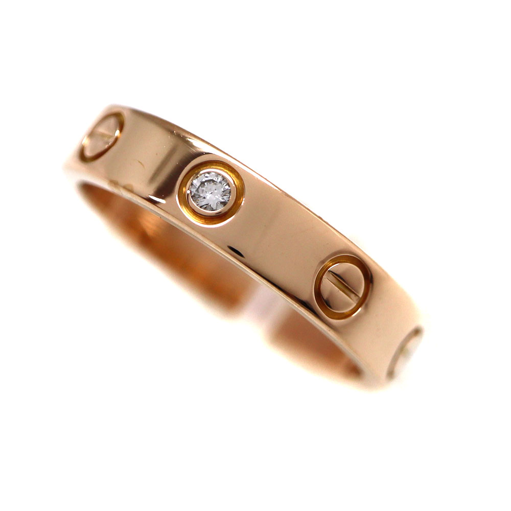 カルティエ Cartier K18PG ダイヤ ミニラブリング 46号 保証書