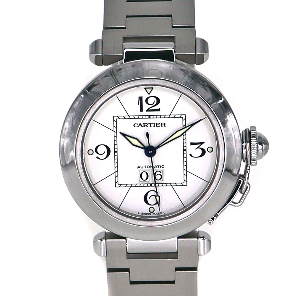 カルティエ Cartier  W31055M7 パシャC ビッグデイト レディース ホワイト【中古】