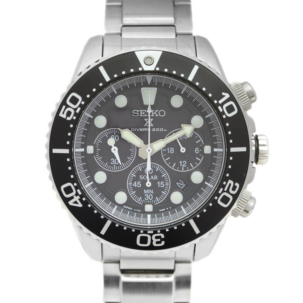 セイコー Seiko SBDL047 プロスペックス ブラック文字盤 ソーラー【中古】