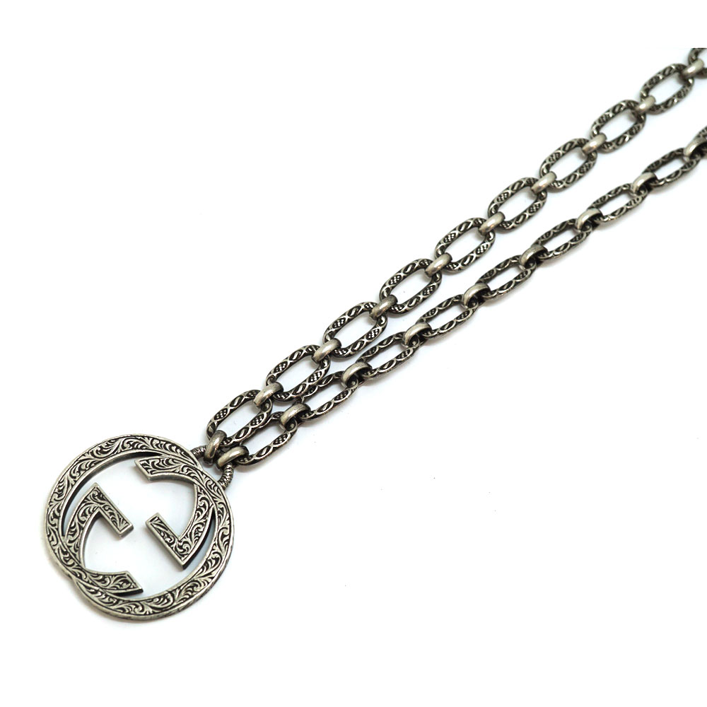 グッチ Gucci 524890 インターロッキングGネックレス シルバー【中古】