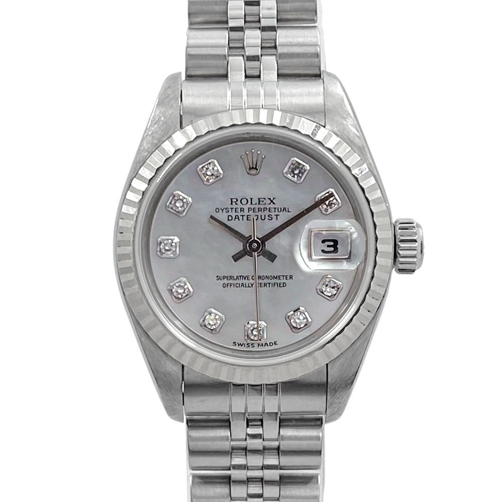 ロレックス ROLEX 69174NG デイトジャスト レディ ホワイトシェル レディース シルバー【中古】