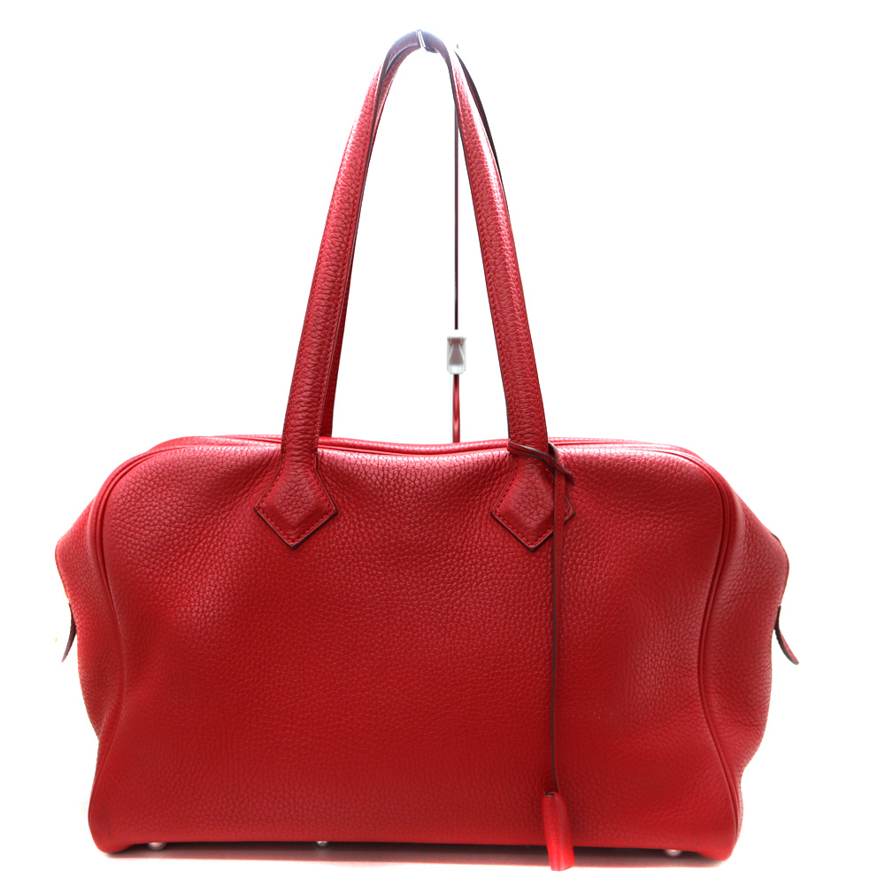 エルメス Hermes ヴィクトリア35 ハンドバッグ レッド【中古】