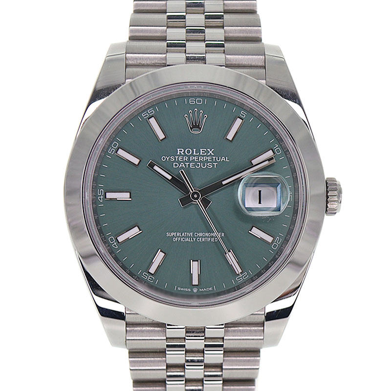 ロレックス Rolex 126300 デイトジャスト41 ミントグリーン ジュビリー 腕時計 メンズ 【中古】